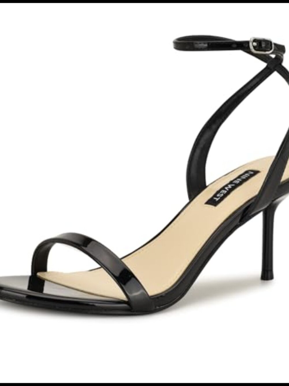 Nine West Waltz Heeled Sandal Faux Leather Ankle Strap Kitten Block Heel